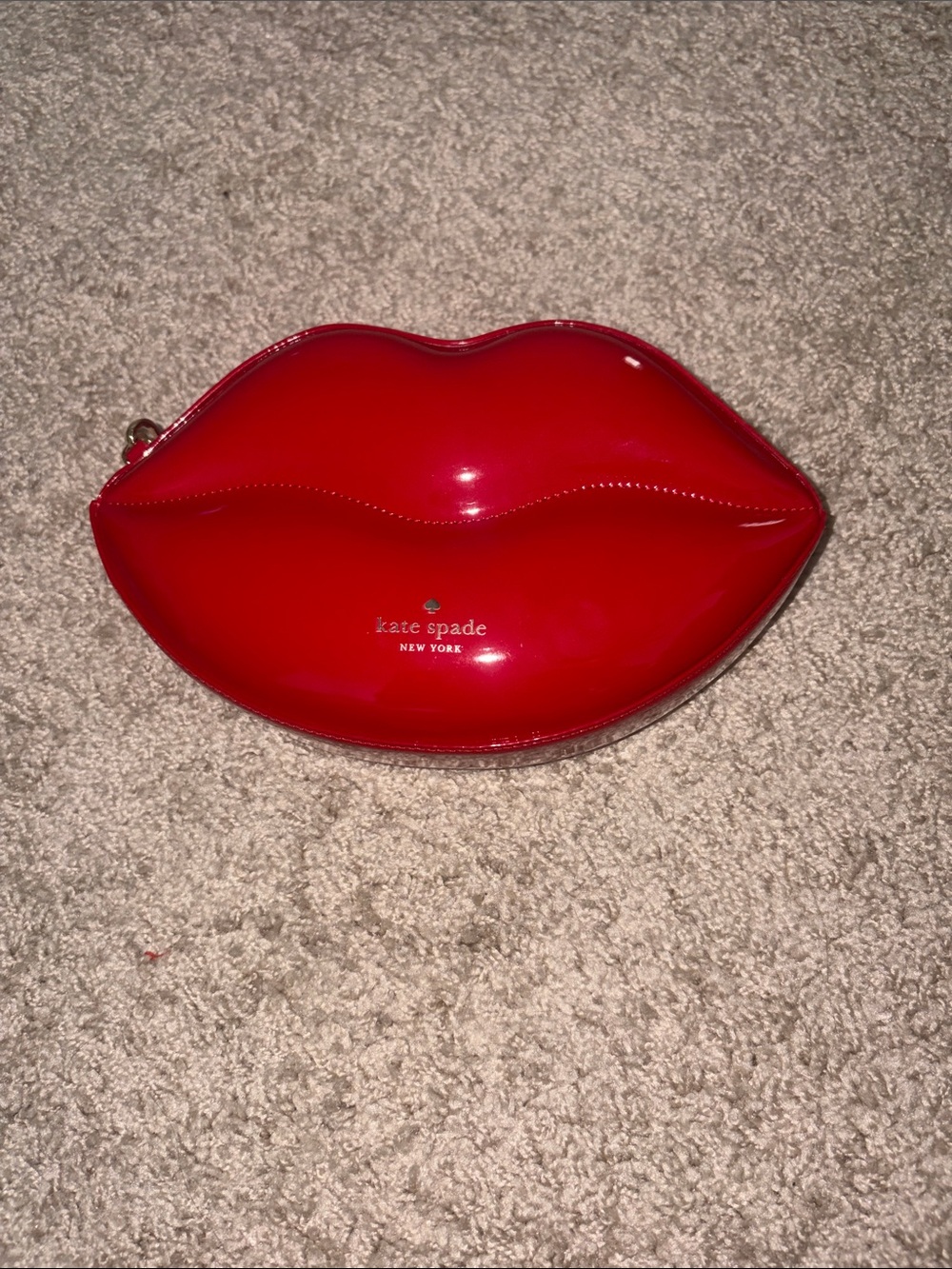 kate spade Red Patent Lip-Shaped Cosmetic Case